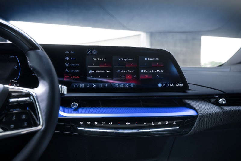 The 2026 OPTIQ-V Display Screen Displaying the V-Mode Settings | Ed Morse Cadillac Tampa FL in TAMPA FL