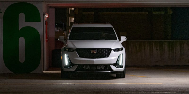 Cadillac XT6 parked in an underground parking space