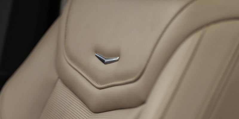 Close-up of the Cadillac XT6 seat, showcasing its luxurious materials and detailed stitching