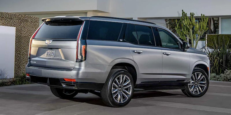 Cadillac Escalade parked, showcasing its elegant design and strong presence