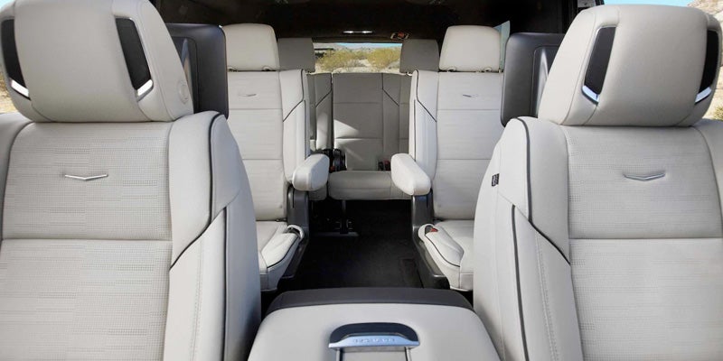 Cadillac Escalade seats and interior, featuring luxurious materials and modern design