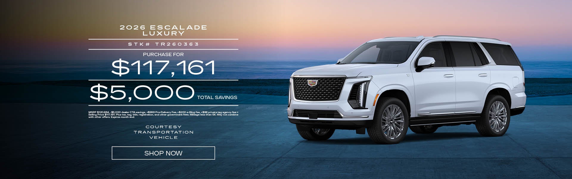 Courtesy 2026 Escalade Luxury
